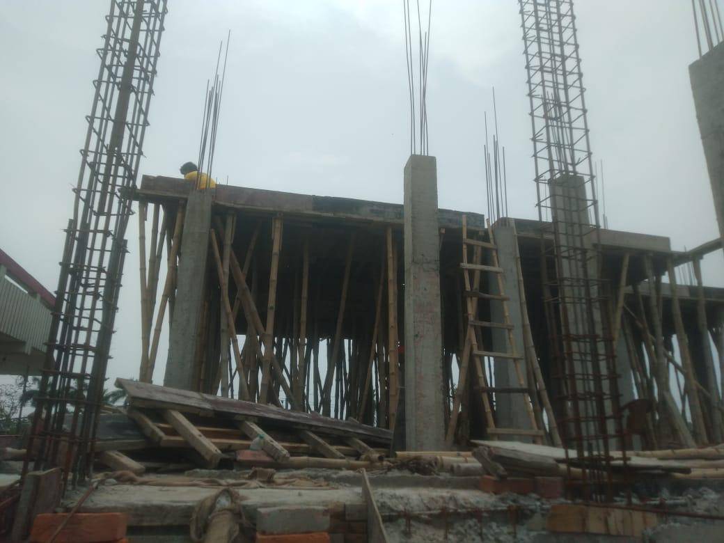 Reinforced columns and bamboo formwork
