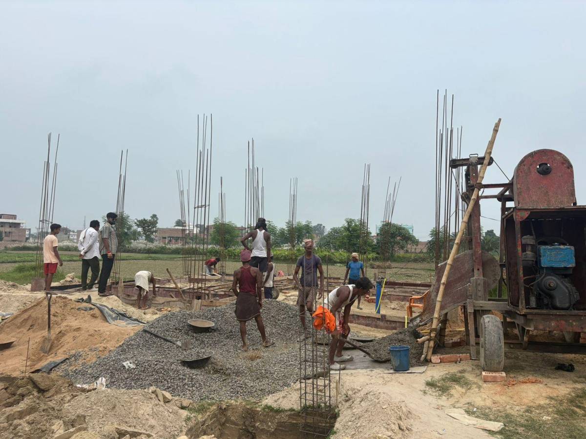 Concrete mixing on site