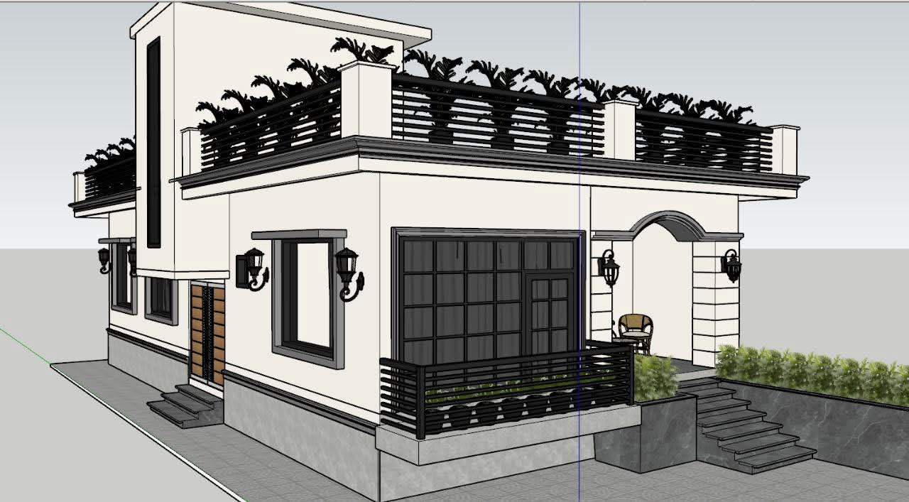 3D model view of the single-storey terrace home